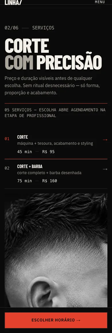 LINHA/ — lista de serviços mobile