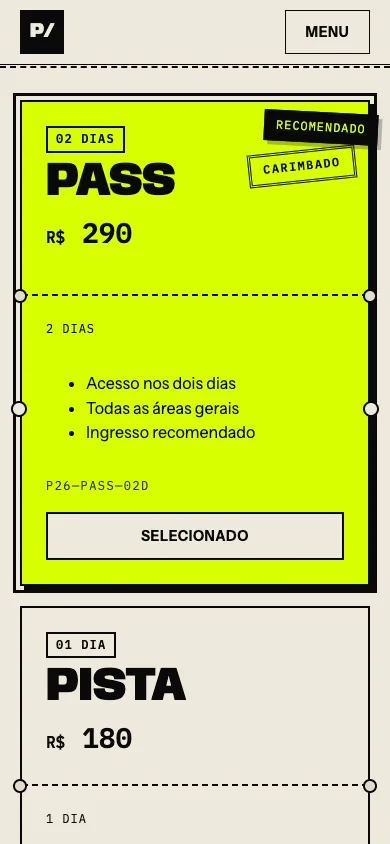 PULSO — ingressos mobile empilhados com chamada